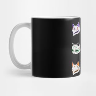 Kitsune neko mask colorful Mug